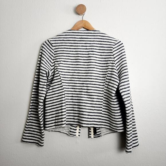 Dolan Anthropologie Left Coast Collection Striped Brushed Fleece Moto Jacket - Picture 11 of 14